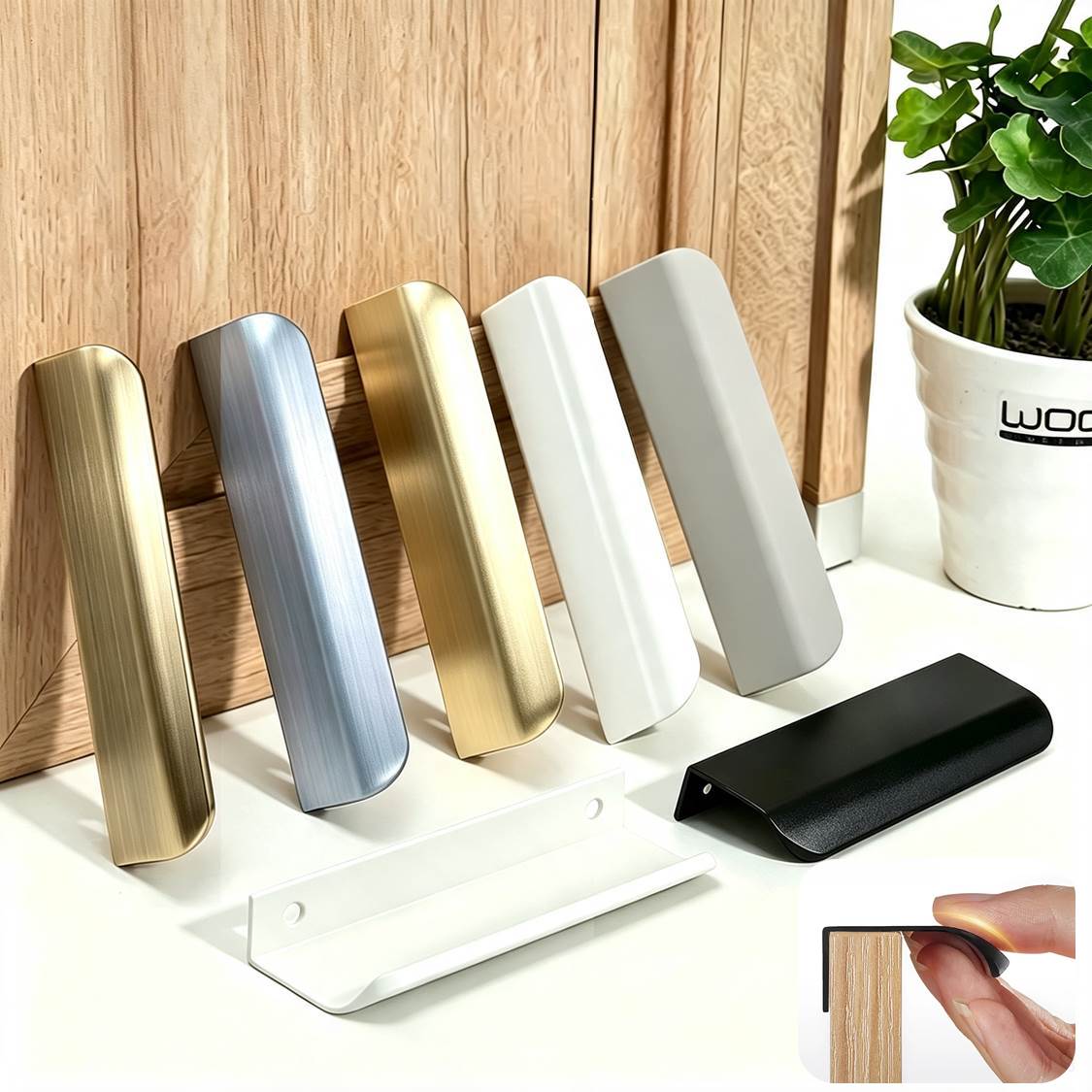 Curved Spring Bar - Maniglie Nascoste in Alluminio per Mobili,