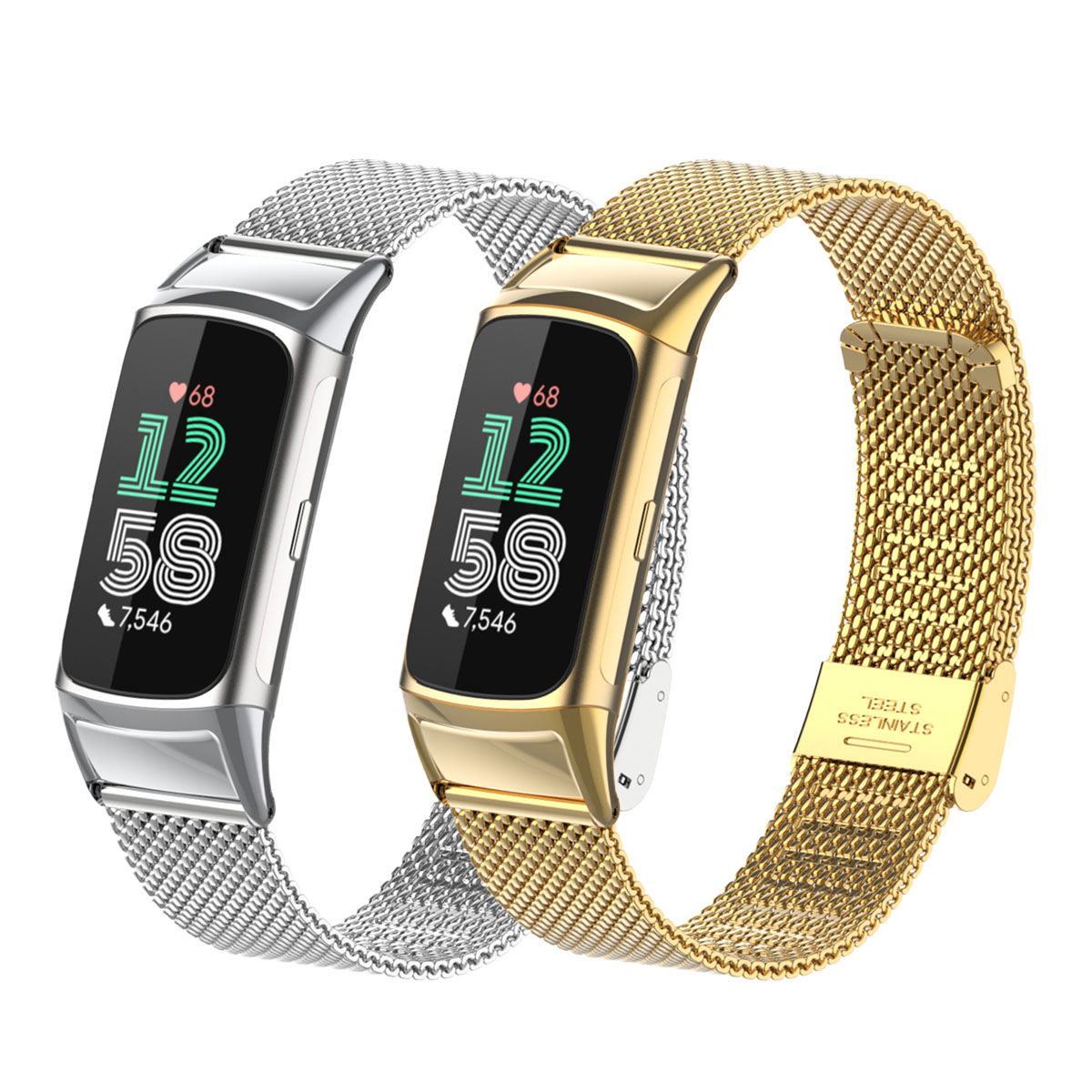 Mesh Strap Metal - Adatto per Fitbit Charge 5/6, cinturino