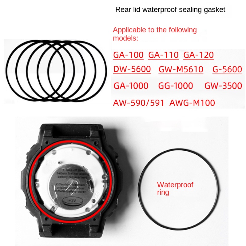 Casio Watch G-Shock Dw-5600 - Anello impermeabile per coperchio posteriore per