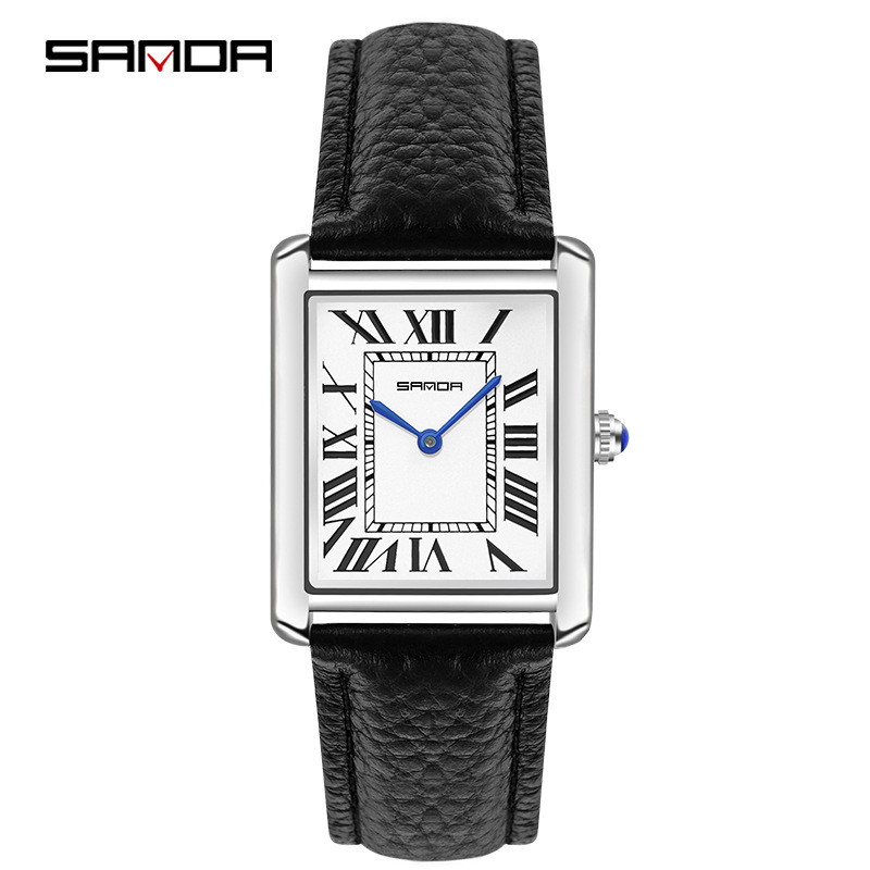 Sanda orologi da polso rettang - Leather Watch Band Men recensione e prezzo