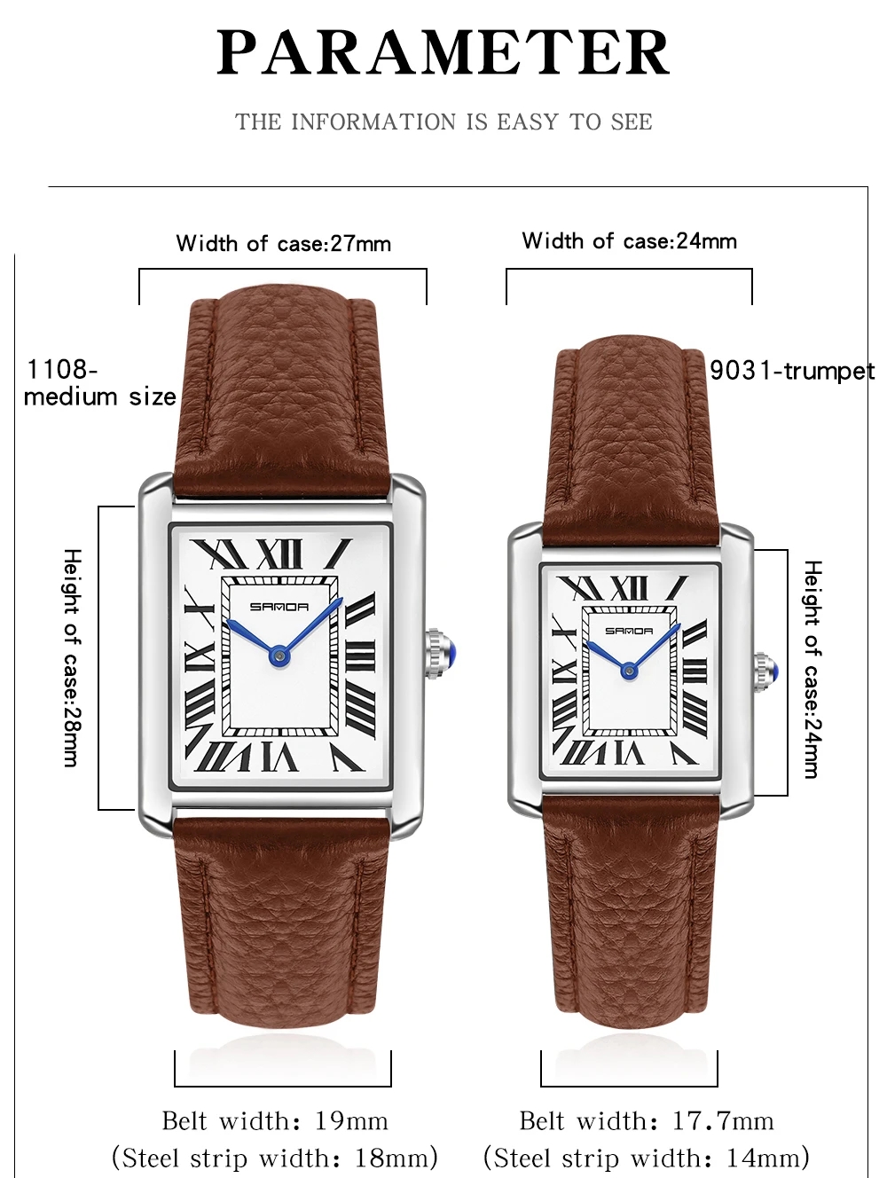 Sanda orologi da polso rettang - Leather Watch Band Men recensione e prezzo